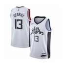 Men's Los Angeles Clippers #13 Paul George Authentic White Basketball Jersey - 2019-20 City Edition