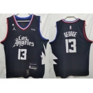 Men's Los Angeles Clippers #13 Paul George Black Stitched Jersey