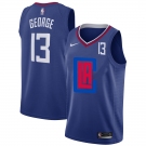 Men's Los Angeles Clippers  #13 Paul George Blue Nike City Edition Number Swingman Jersey