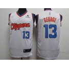 Men's Los Angeles Clippers #13 Paul George White City Edition Nike Swingman Jersey