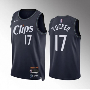 Men's Los Angeles Clippers #17 P.j. Tucker Navy 2023-24 City Edition Stitched Jersey