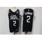 Men's Los Angeles Clippers #2 Kawhi Leonard Authentic Black Basketball Jersey - 2020-2021 City Edition