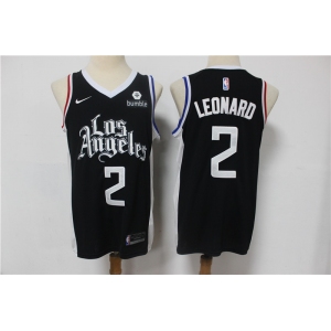 Men's Los Angeles Clippers #2 Kawhi Leonard Authentic Black Basketball Jersey - 2020-2021 City Edition