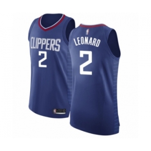 Men's Los Angeles Clippers #2 Kawhi Leonard Authentic Blue Basketball Jersey - Icon Edition