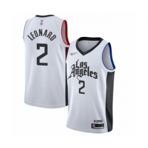 Men's Los Angeles Clippers #2 Kawhi Leonard Authentic White Basketball Jersey - 2019-20 City Edition