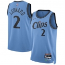Men's Los Angeles Clippers #2 Kawhi Leonard Light Blue 2024-25 CityEdition Stitched Jersey