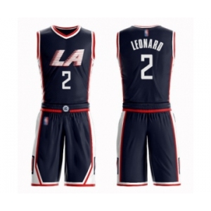 Men's Los Angeles Clippers #2 Kawhi Leonard Swingman Navy Blue Basketball Suit Jersey - City Edition