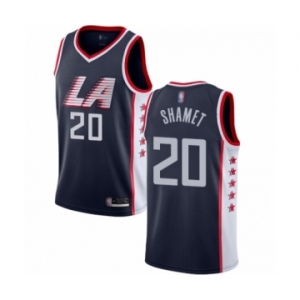 Men's Los Angeles Clippers #20 Landry Shamet Authentic Navy Blue Basketball Jersey - City Edition