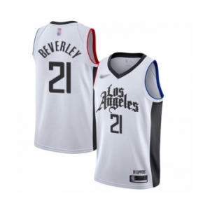 Men's Los Angeles Clippers #21 Patrick Beverley Authentic White Basketball Jersey - 2019-20 City Edition