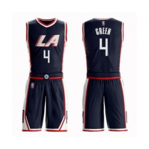 Men's Los Angeles Clippers #4 JaMychal Green Authentic Navy Blue Basketball Suit Jersey - City Edition