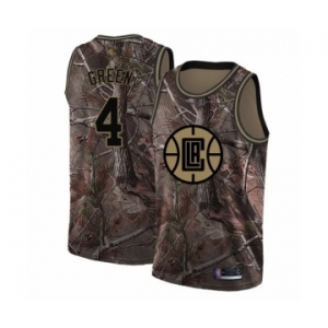 Men's Los Angeles Clippers #4 JaMychal Green Swingman Camo Realtree Collection Basketball Jersey