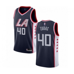 Men's Los Angeles Clippers #40 Ivica Zubac Authentic Navy Blue Basketball Jersey - City Edition
