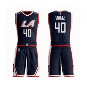 Men's Los Angeles Clippers #40 Ivica Zubac Authentic Navy Blue Basketball Suit Jersey - City Edition