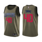 Men's Los Angeles Clippers #40 Ivica Zubac Swingman Green Salute to Service Basketball Jersey