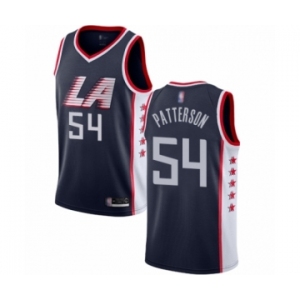 Men's Los Angeles Clippers #54 Patrick Patterson Authentic Navy Blue Basketball Jersey - City Edition