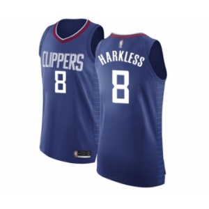 Men's Los Angeles Clippers #8 Moe Harkless Authentic Blue Basketball Jersey - Icon Edition