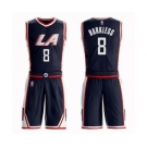 Men's Los Angeles Clippers #8 Moe Harkless Authentic Navy Blue Basketball Suit Jersey - City Edition