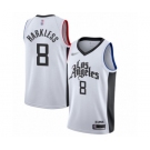 Men's Los Angeles Clippers #8 Moe Harkless Authentic White Basketball Jersey - 2019-20 City Edition