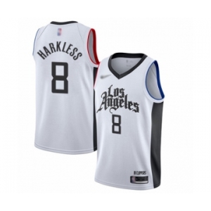 Men's Los Angeles Clippers #8 Moe Harkless Authentic White Basketball Jersey - 2019-20 City Edition