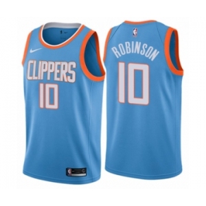 Men's Nike Los Angeles Clippers #10 Jerome Robinson Authentic Blue NBA Jersey - City Edition