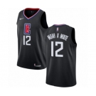 Men's Nike Los Angeles Clippers #12 Luc Mbah a Moute Authentic Black NBA Jersey Statement Edition