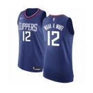 Men's Nike Los Angeles Clippers #12 Luc Mbah a Moute Authentic Blue NBA Jersey - Icon Edition