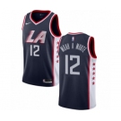 Men's Nike Los Angeles Clippers #12 Luc Mbah a Moute Authentic Navy Blue NBA Jersey - City Edition