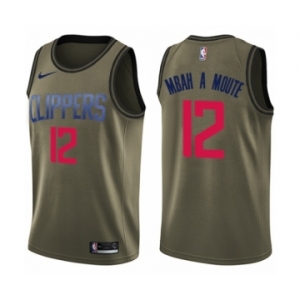 Men's Nike Los Angeles Clippers #12 Luc Mbah a Moute Swingman Green Salute to Service NBA Jersey
