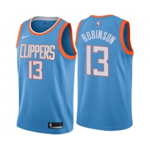 Men's Nike Los Angeles Clippers #13 Jerome Robinson Swingman Blue NBA Jersey - City Edition