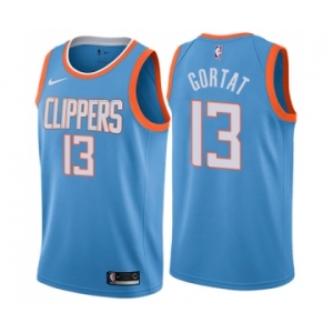 Men's Nike Los Angeles Clippers #13 Marcin Gortat Swingman Blue NBA Jersey - City Edition