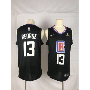 Men's Nike Los Angeles Clippers #13 Paul George Authentic Black NBA Jersey Statement Edition