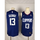 Men's Nike Los Angeles Clippers #13 Paul George Authentic Blue NBA Jersey - Icon Edition