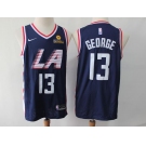 Men's Nike Los Angeles Clippers #13 Paul George Swingman Navy Blue NBA Jersey - City Edition