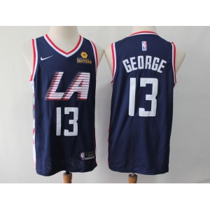 Men's Nike Los Angeles Clippers #13 Paul George Swingman Navy Blue NBA Jersey - City Edition