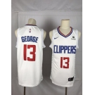 Men's Nike Los Angeles Clippers #13 paul george Authentic White NBA Jersey - Association Edition