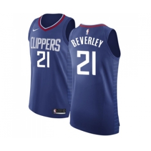 Men's Nike Los Angeles Clippers #21 Patrick Beverley Authentic Blue Road NBA Jersey - Icon Edition