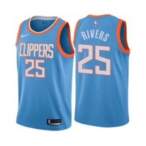 Men's Nike Los Angeles Clippers #25 Austin Rivers Authentic Blue NBA Jersey - City Edition