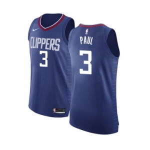 Men's Nike Los Angeles Clippers #3 Chris Paul Authentic Blue Road NBA Jersey - Icon Edition