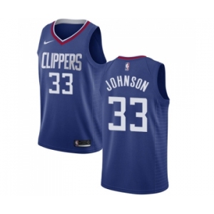 Men's Nike Los Angeles Clippers #33 Wesley Johnson Swingman Blue Road NBA Jersey - Icon Edition