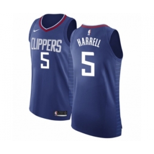 Men's Nike Los Angeles Clippers #5 Montrezl Harrell Authentic Blue NBA Jersey - Icon Edition