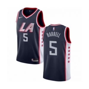 Men's Nike Los Angeles Clippers #5 Montrezl Harrell Authentic Navy Blue NBA Jersey - City Edition