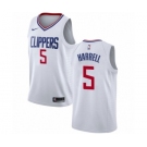 Men's Nike Los Angeles Clippers #5 Montrezl Harrell Authentic White NBA Jersey - Association Edition