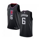 Men's Nike Los Angeles Clippers #6 DeAndre Jordan Swingman Black Alternate NBA Jersey Statement Edition