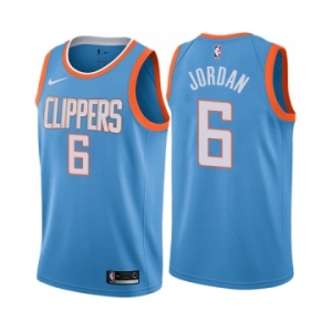 Men's Nike Los Angeles Clippers #6 DeAndre Jordan Swingman Blue NBA Jersey - City Edition