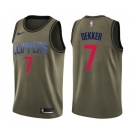 Men's Nike Los Angeles Clippers #7 Sam Dekker Swingman Green Salute to Service NBA Jersey