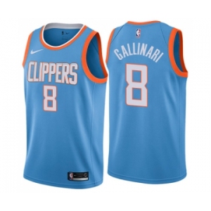 Men's Nike Los Angeles Clippers #8 Danilo Gallinari Swingman Blue NBA Jersey - City Edition