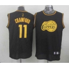 nba los angeles clippers #11 jamal crawford black[gold lettering fashion]