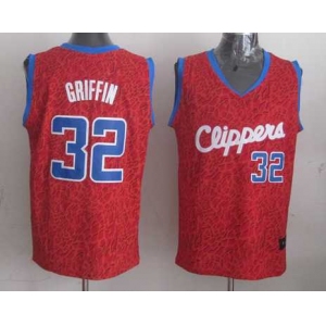 nba los angeles clippers #32 griffin red leopard print[2014 new]