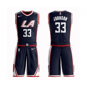 Women's Los Angeles Clippers #33 Wesley Johnson Swingman Navy Blue Basketball Suit Jersey - City Edition
