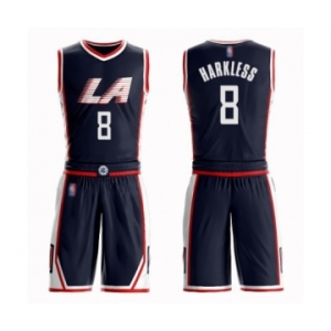 Women's Los Angeles Clippers #8 Moe Harkless Swingman Navy Blue Basketball Suit Jersey - City Edition